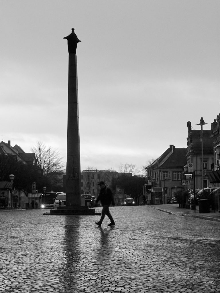 Stadt im Regen